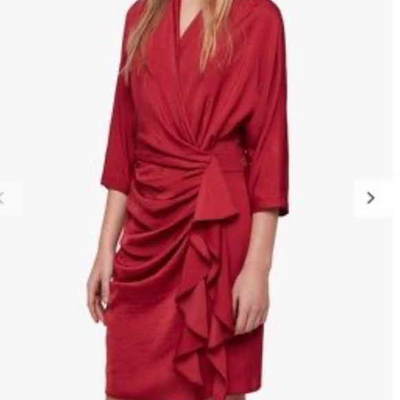 all saints raspberry silk dress  6 - Picture 2 of 8